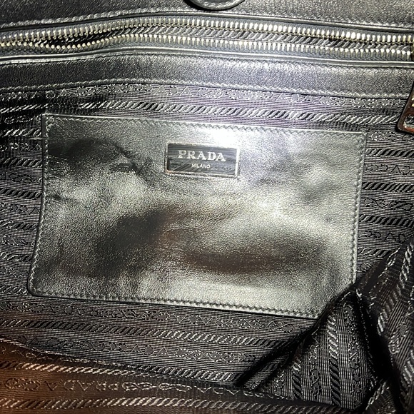 Prada Black All Calf Leather Buckle Two Way Tote - Picture 9 of 14